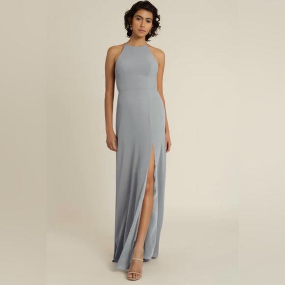 Jenny Yoo Women's Chambray Sleeveless Kaia Bridesmaid Gown Dress Size 10 - Picture 1 of 15
